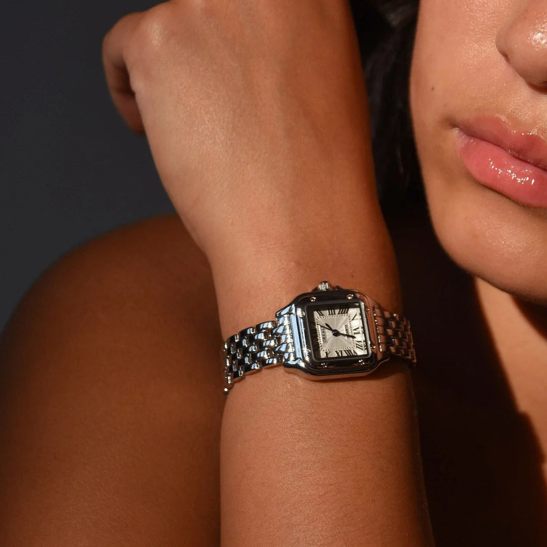 Women's Square Face Stainless Steel Watch
