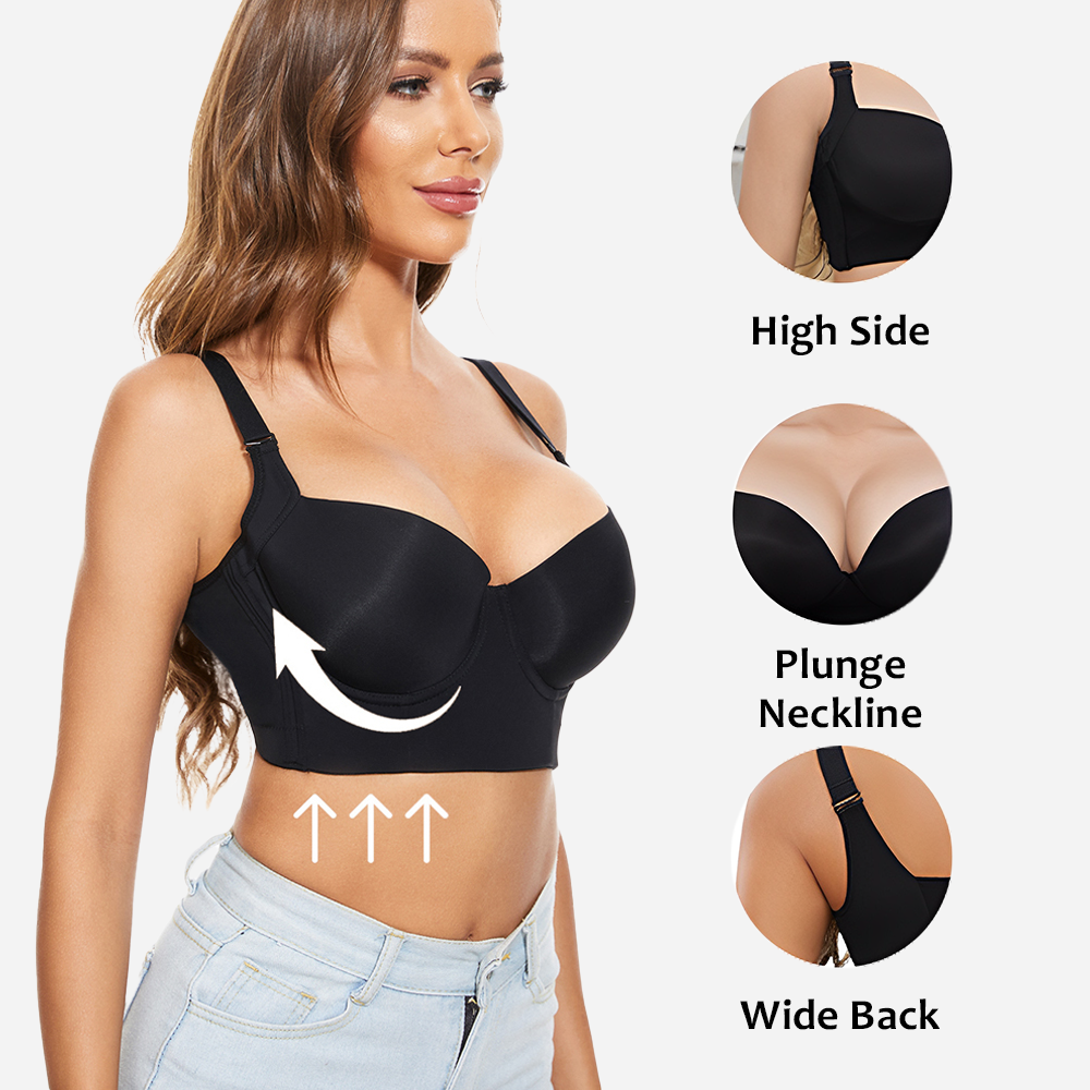 SheCurve Push-Up Back Smoothing Bra 2-Pack